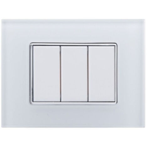 Trade Shop - Placca Cristal 3m 4m 6m Bianco Effetto Vetro Compatibile Con Axolute Bticino -