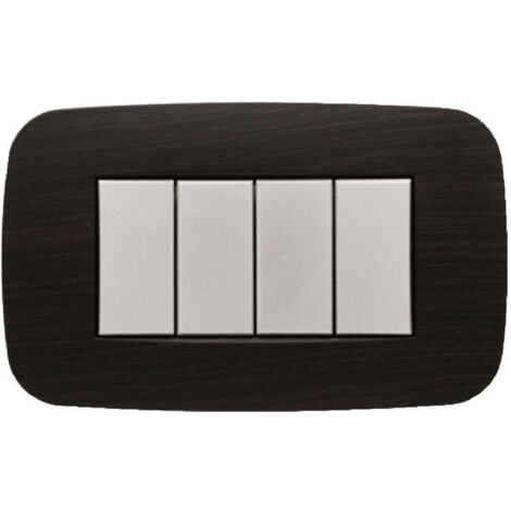 Trade Shop - Placca Futura 3 4 6 Module Wenge Legno Compatibile Con Axolute Bticino -