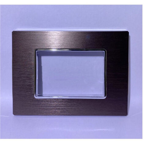 Trade Shop - Placca Luxury 3 4 6m Metallo Brown Marrone Satinato Compatibile Bticino Axolute -