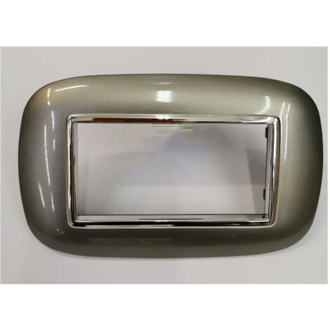 Trade Shop - Placca Oval 3 4 6 Moduli Colore Titanio Compatibile Bticino Axolute -