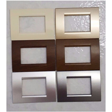 TRADE SHOP - Placca Placche Placchete Compatibili Living Light In Abs 3 4 7 Posti Colorate - Avorio -3 fori     -
