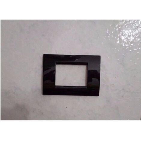 TRADE SHOP - Placca Placche Placchete Compatibili Living Light In Abs 3 4 7 Posti Colorate - Nero -3 fori     -
