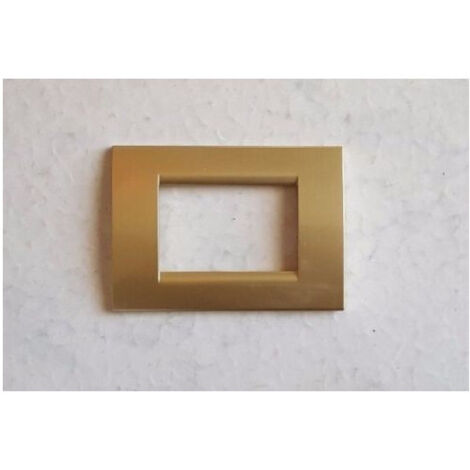 TRADE SHOP - Placca Placche Placchete Compatibili Living Light In Abs 3 4 7 Posti Colorate - Oro Satinato -3 fori     -