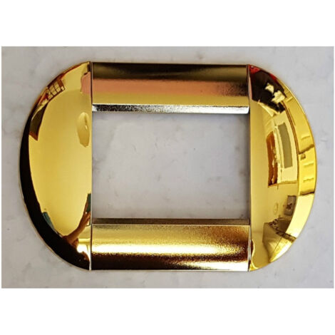 TRADE SHOP - Placca Placche Placchette Compatibili Living International Light Bombate Bticino - Oro Lucido -4 fori     -