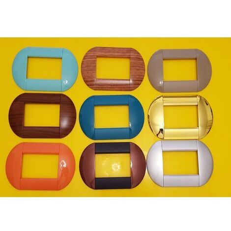 TRADE SHOP - Placca Placche Placchette Compatibili Living International Light Bombate Bticino - Rame -3 fori     -