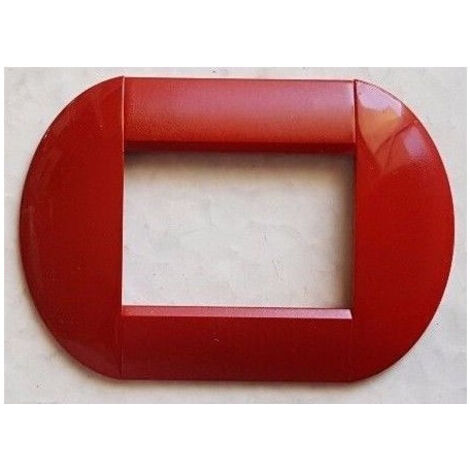 TRADE SHOP - Placca Placche Placchette Compatibili Living International Light Bombate Bticino - Rosso -3 fori     -