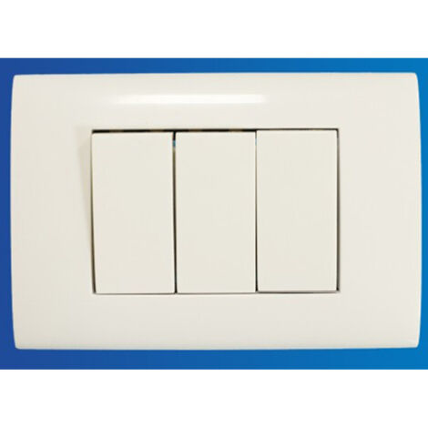 Trade Shop - PLACCA PLACCHETTA 3 COMPLETE POSTEN 2 INTERRUTTORI PRESA BIPASSO INCASSO 503 -