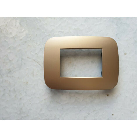 TRADE SHOP - Placca Placchetta Placchette Compatibili Per Serie Axolute Bticino Colorate Fori - Oro Satinato -3 fori     -