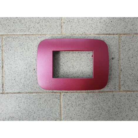 TRADE SHOP - Placca Placchetta Placchette Compatibili Per Serie Axolute Bticino Colorate Fori - Rosa Metallizzato -3 fori     -