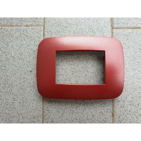 TRADE SHOP - Placca Placchetta Placchette Compatibili Per Serie Axolute Bticino Colorate Fori - Rosso metallizzato -4 fori     -