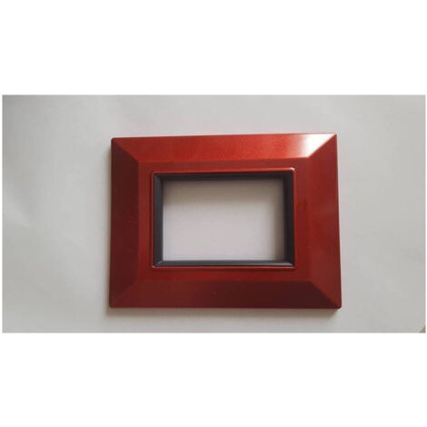 TRADE SHOP - Placca Placchetta Placchette Compatibili Per Serie Axolute Bticino Colorate Sq - Rosso metallizzato -3 fori     -
