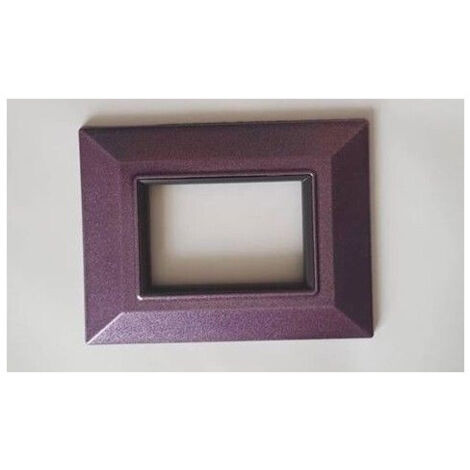 TRADE SHOP - Placca Placchetta Placchette Compatibili Per Serie Axolute Bticino Colorate Sq - Viola Metallizzato -4 fori     -