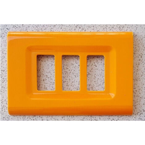 TRADE SHOP - Placchette Placche In Abs Serie Magic Elite Bticino Compatibili Color Copriprese - Arancione -3 fori     -