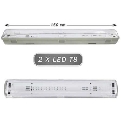Trade Shop - Plafon Estanco 2 Neon Led Tubo T8 G13 150 Cm Wall-ceiling Ip65 T8-150s -
