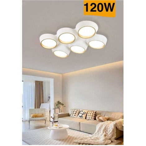 TRADE SHOP - Plafoniera A Led 120 W Soffitto 6 Cerchi Irregolari Luce 4000k 6500k 3000k C51-b - -Bianco Naturale      -