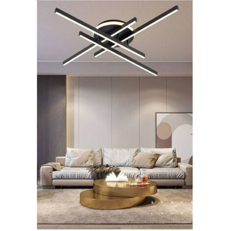 TRADE SHOP - Plafoniera A Led 45 W Nero Da Soffitto Lampadario Luce 6500k 4000k 3000k Pn-21n - -Bianco Caldo      -