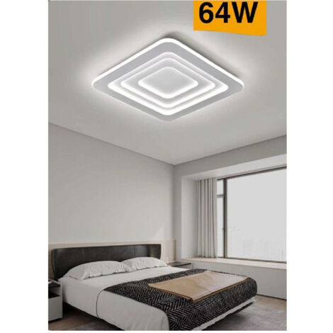 TRADE SHOP - Plafoniera C46 Effetto Quadrati Moderna Led 64w Lampada Soffitto Luce 3000k-6500k -