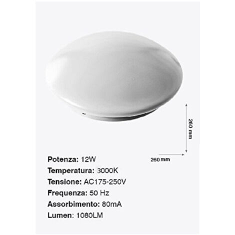 TRADE SHOP - Plafoniera Da Soffitto Faretto Led 12w Tondo Pannello Luce 1080lm 26cm Design Moderno -
