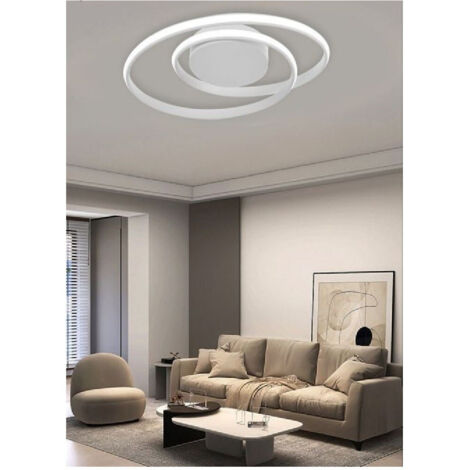 TRADE SHOP - Plafoniera Da Soffitto Lampadario 32w Vortice Luce Fredda Naturale Calda Pn-20b - -Bianco Freddo -