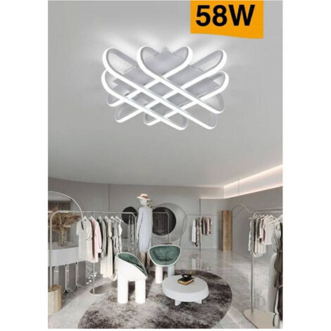 TRADE SHOP - Plafoniera Da Soffitto Led 58 W Lampadario Moderno Luce 6500k 4000k 3000k C41-b - -Bianco Freddo      -
