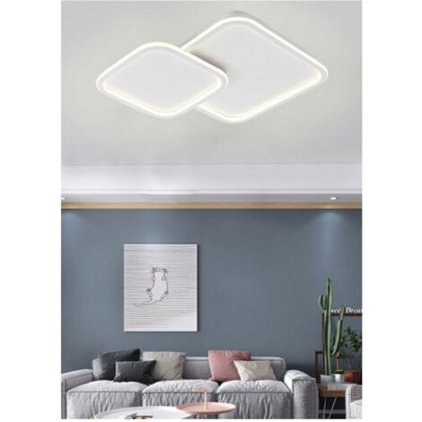 TRADE SHOP - Plafoniera Lampadario Soffitto Led Design A 2 Rombi Bianco Moderno 60 W Pn-24-3c -