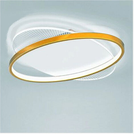 TRADE SHOP - Plafoniera Led 28 Watt Rotonda Oro Moderno Lampadario Soffitto Luce Fredda 71026 -