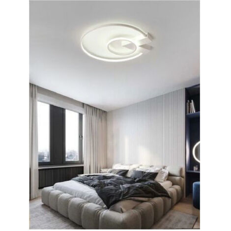 TRADE SHOP - Plafoniera Led 32w Lampadario Soffitto Design Cerchi Moderno Tondo Bianco Pn-04b - -Bianco Naturale      -