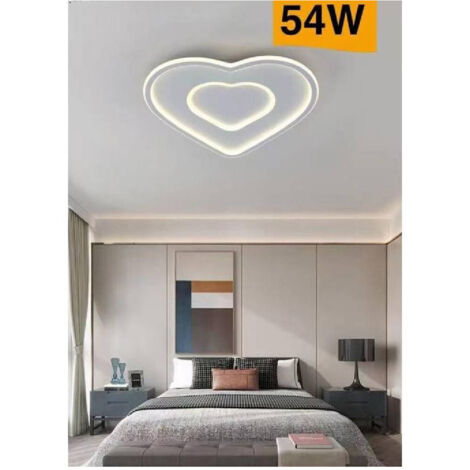 Trade Shop - Plafoniera Led Da Soffitto Forma Di Cuore 54 W In Alluminio Luce Calda 3000k C19 -