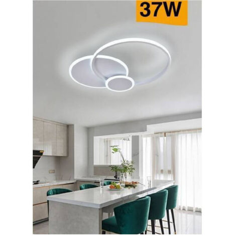 Trade Shop - PLAFONIERA LED DESIGN MODERNO 3 CERCHI 37 WATT LUCE FREDDA NATURALE CALDA C32 -