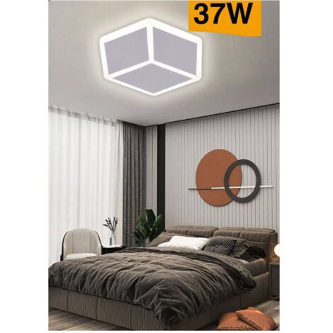 Trade Shop - Plafoniera Led Forma Cubo 3d Da Soffitto 37w Bianca 3 Colorazioni Luce C52-b3c -