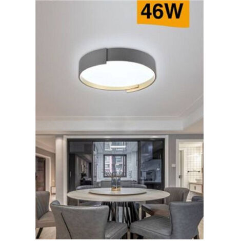 TRADE SHOP - Plafoniera Led Grigio 46 W Moderno Soffitto Rotonda Luce 4000k 3000k 6500k C49-g - -Bianco Freddo -