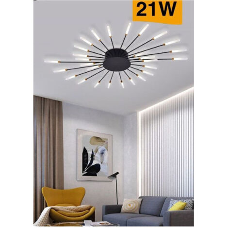 TRADE SHOP - Plafoniera Led Moderna 21 W Lampada Soffitto A Raggi Luce 6500k 3000k 4000k C33 - -Bianco Naturale      -
