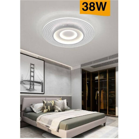 Trade Shop - Plafoniera Led Moderna 38 Watt Finitura Bianca Luce Calda Fredda Naturale C40-b -