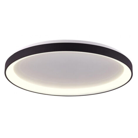 Trade Shop - Plafoniera Modern Tonda Led Cct 60 W 3000k 4000k Lampada Parete 80 Cm -      Negro