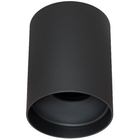 TRADE SHOP - Plafoniera Moderna Faretto Cilindro Esterno Da Soffitto Attacco Gu10 Luce 230v - Nero