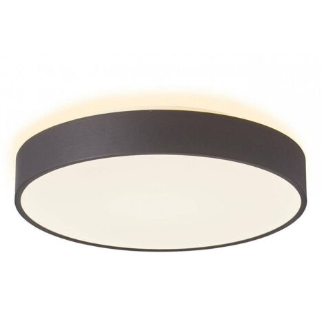 TRADE SHOP - Plafoniera Moderna Tonda Led 65w Cct 3000k 4000k Lampada Soffitto Muro Luce 60cm - Nero