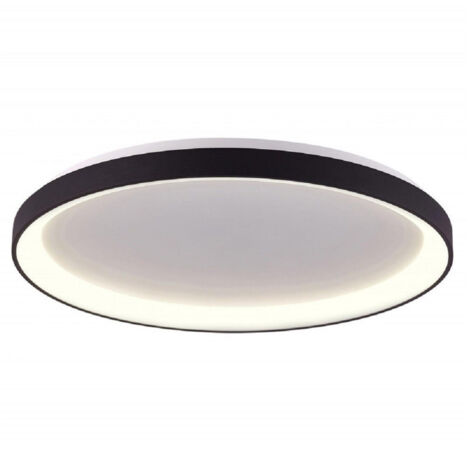 TRADE SHOP - Plafoniera Moderna Tonda Led Cct 42w 3000k 4000k Luce Soffitto Lampada Muro 58cm - Nero