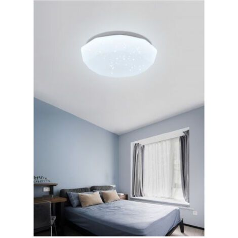 TRADE SHOP - Plafoniera Soffitto 36 W Bianca Lavorata Puntini Luce 6500k 3000k 4000k C02-36 - -Bianco Freddo -