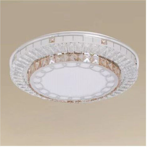 TRADE SHOP - Plafoniera Soffitto 65w ø50cm Led Design A Strati Cristalli Catena Luce Fredda 10805 -