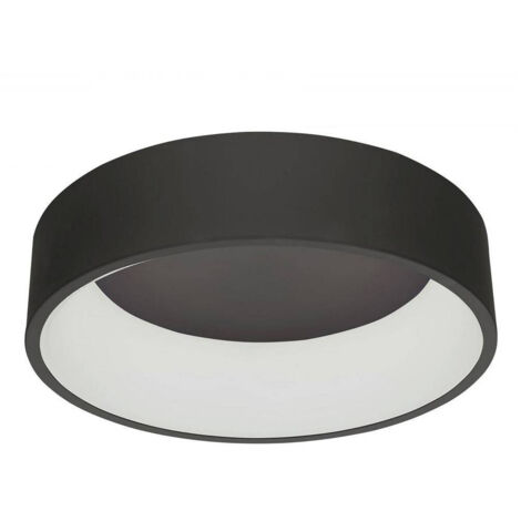 TRADE SHOP - Plafoniera Tonda Led 30 W Cct 3000k 4000k Lampada Soffitto Parete Muro Luce 40cm - Nero