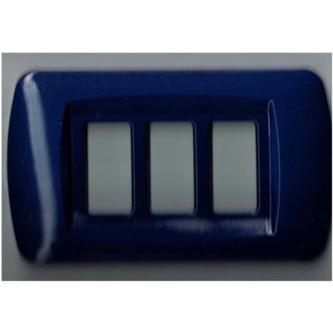 Trade Shop - PLATTEN ABS PLATTEN MAGIC SERIE BTICINO KOMPATIBEL STECKDOSENABDECKPLATTE LÖCHER - Metallisches Blau