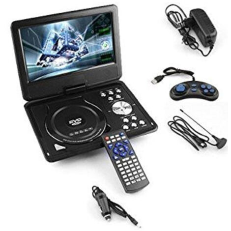 Trade Shop - Player Dvd Portátil 8.8 "180 ° Lcd Hd Tft Dvx Video Cd Mp3 Mp4 3d Viaje En Coche -