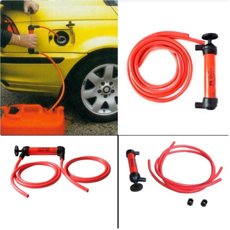 TRADE SHOP - Pompa A Sifone Aspira Liquidi Con Tubi Flessibili Travaso Benzina Gasolio Olio -