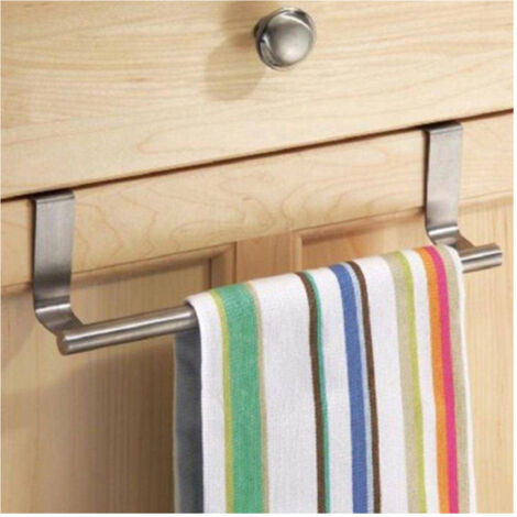 TRADE SHOP - Porta Asciugamani Strofinacci In Acciaio 23cm Per Ante Porte Con Aggancio Rapido -