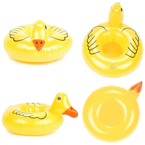 Trade Shop - Porta Bicchiere Papera Gonfiabile Galleggiante Mare Piscina Paperella Bicchiere -