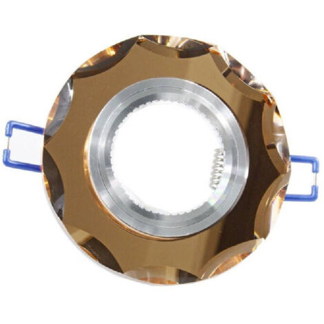 TRADE SHOP - Porta Faretto Ad Incasso In Vetro Effetto Specchio Supporto Faretti Gu10 P6 - Marrone