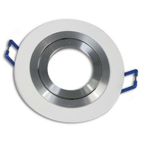 TRADE SHOP - Porta Faretto Da Incasso Per Faretto Rotondo Acciaio Orientabile Portalampada P2 - Bianco