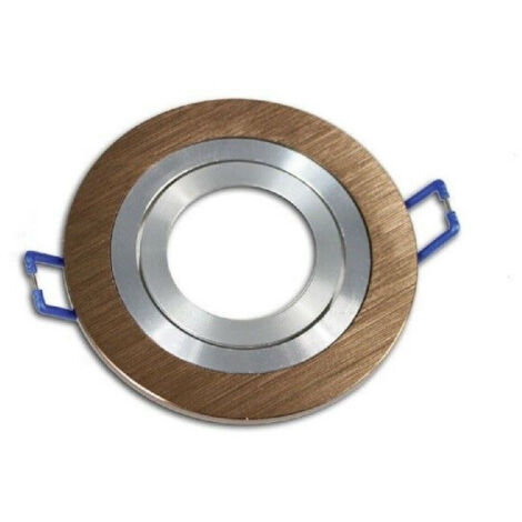 Trade Shop - Porta Faretto Da Incasso Per Faretto Rotondo Acciaio Orientabile Portalampada P2 - Brown