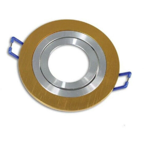 TRADE SHOP - Porta Faretto Da Incasso Per Faretto Rotondo Acciaio Orientabile Portalampada P2 - Oro