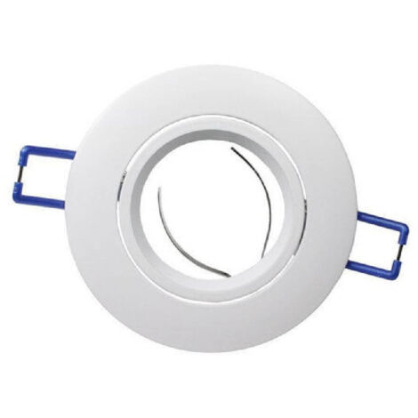 Trade Shop - Porta Faretto Da Incasso Tondo Supporto Faretti Portafaretto Controsoffitto P12 -      Blanco
